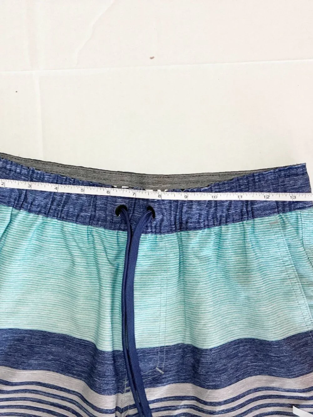Hurley Striped Lined Volley Swim Shorts - Size S - Blue / Grey